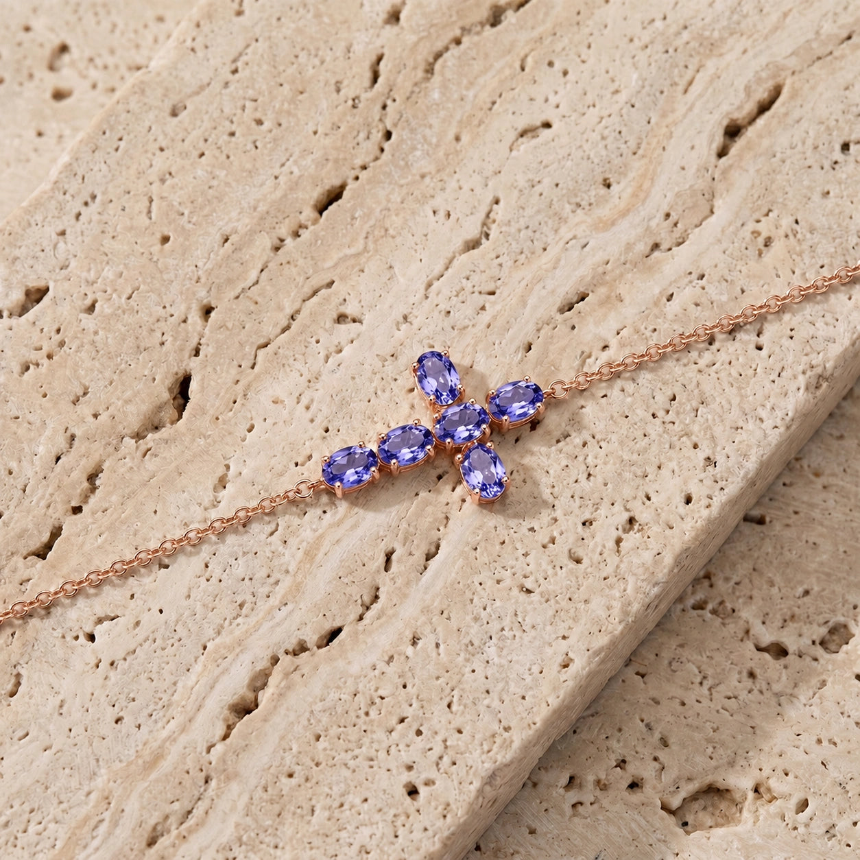 Rose Gold Celeste Bracelet Tanzanite 10K — Lucrezia
