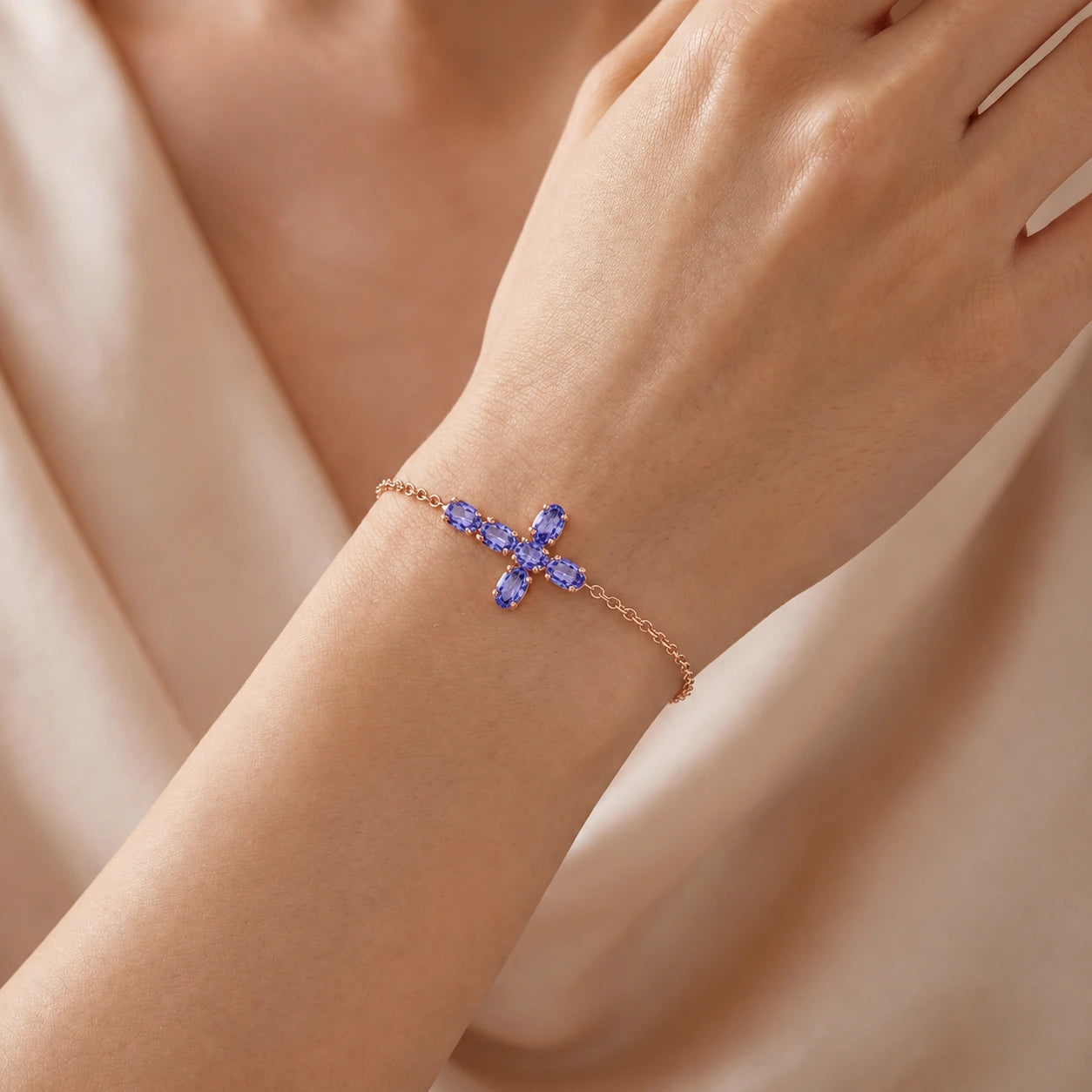 Rose Gold Celeste Bracelet Tanzanite 10K — Lucrezia