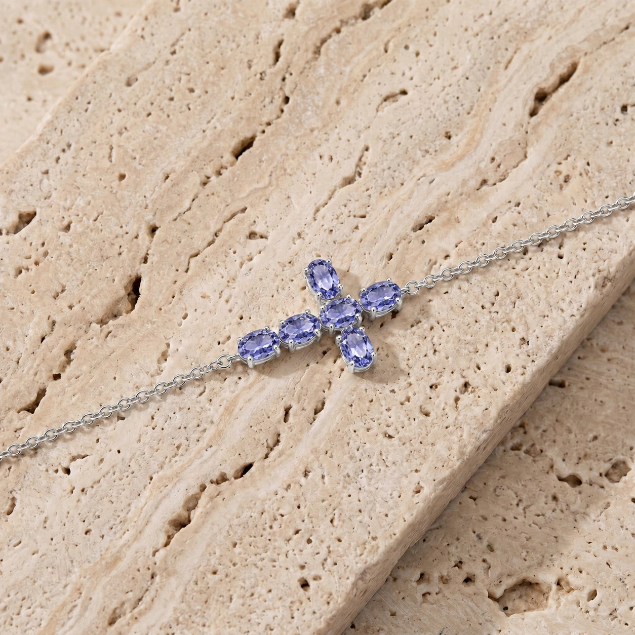 White Gold Celeste Bracelet Tanzanite 10K — Lucrezia