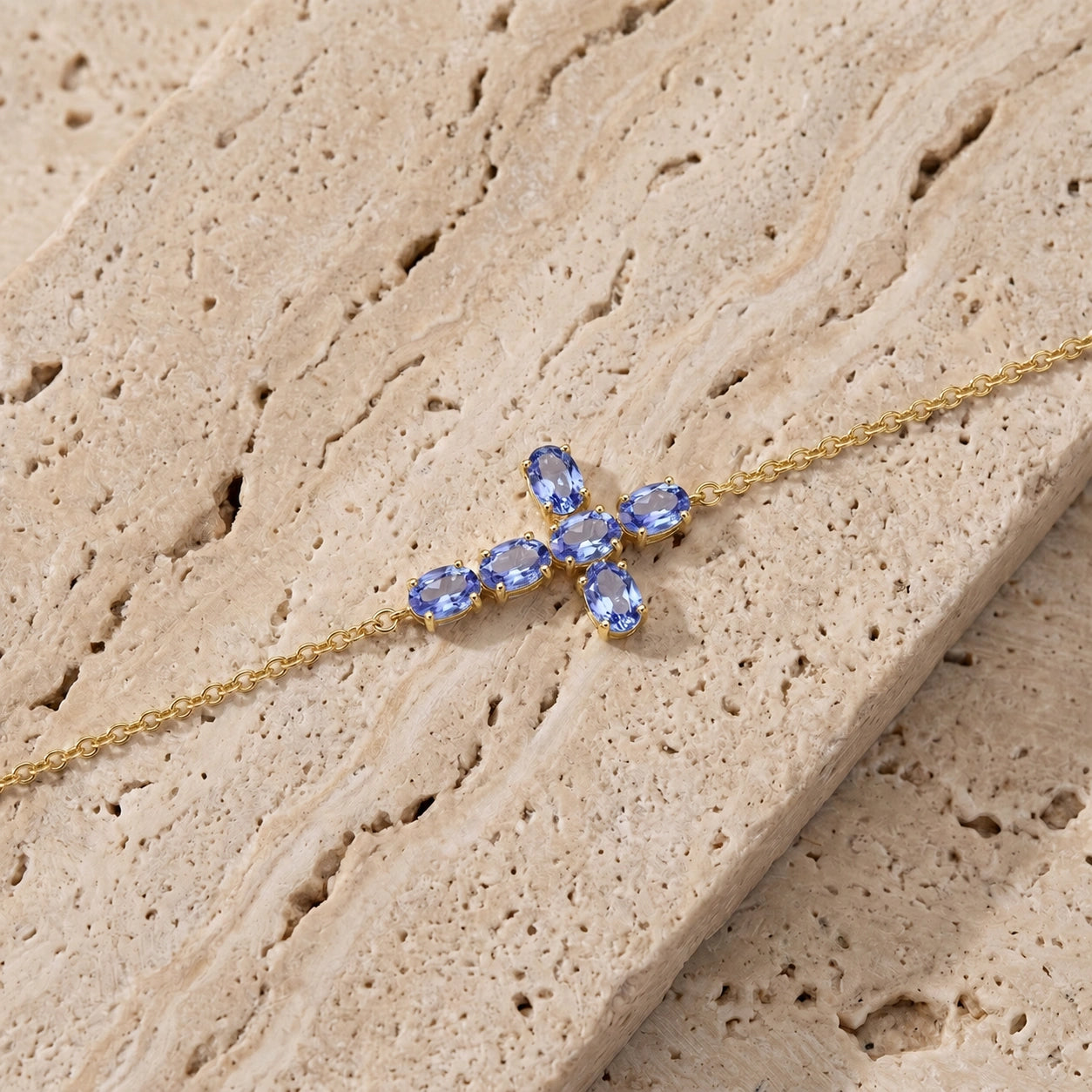 Yellow Gold Celeste Bracelet Tanzanite 10K — Lucrezia