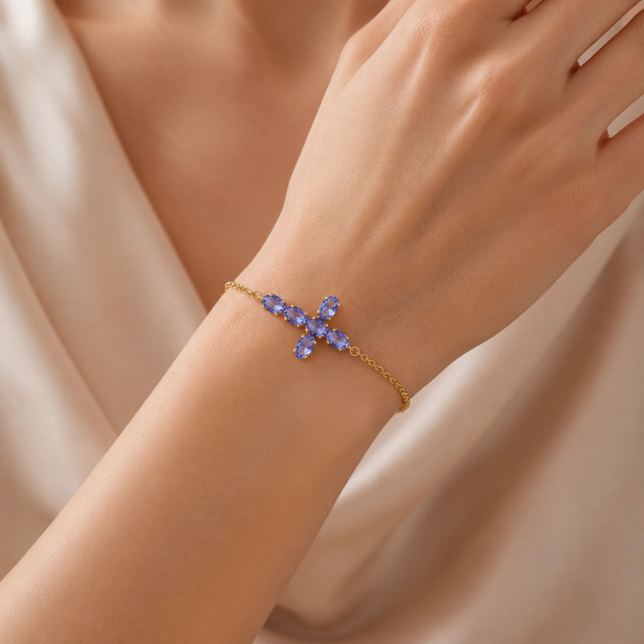 Yellow Gold Celeste Bracelet Tanzanite 10K — Lucrezia