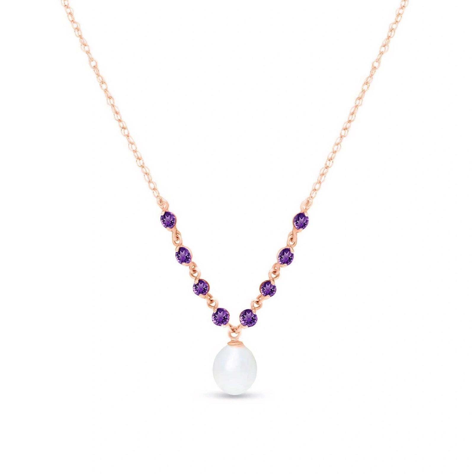 Rose Gold Necklace Pearl 10K — Elvira