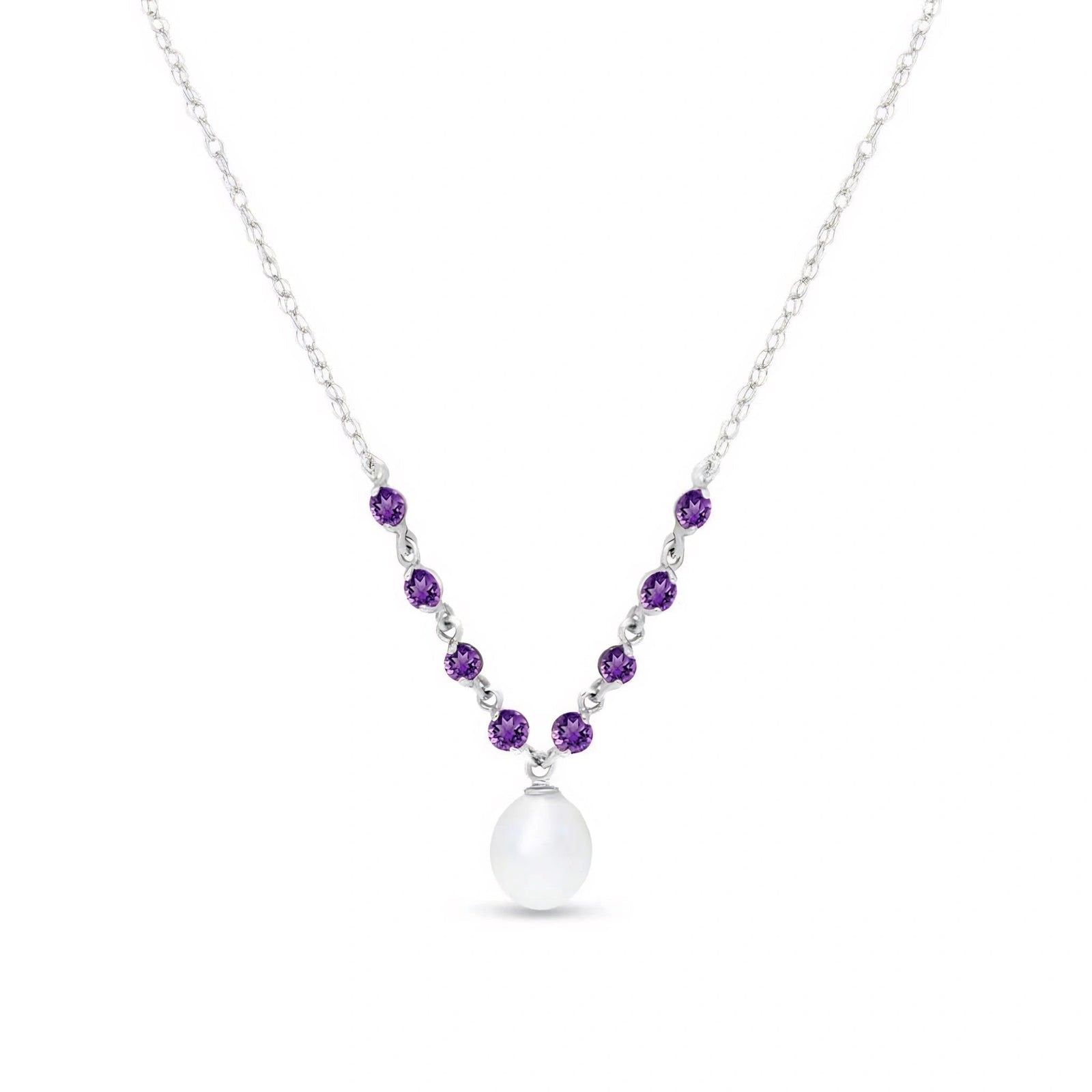 White Gold Necklace Pearl 10K — Elvira