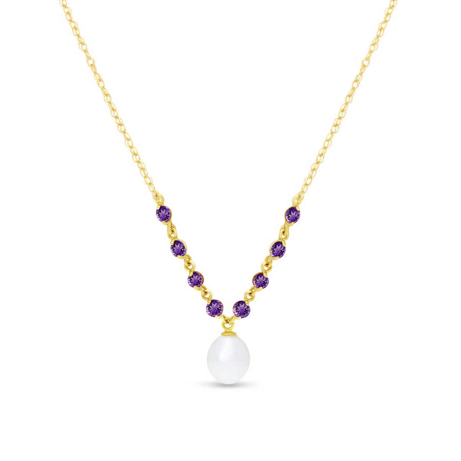 Yellow Gold Necklace Pearl 10K — Elvira