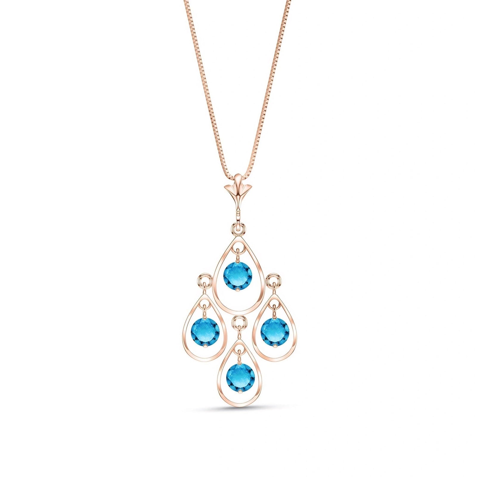 Rose Gold Vintage Necklace Blue Topaz 10K — Elisabetta