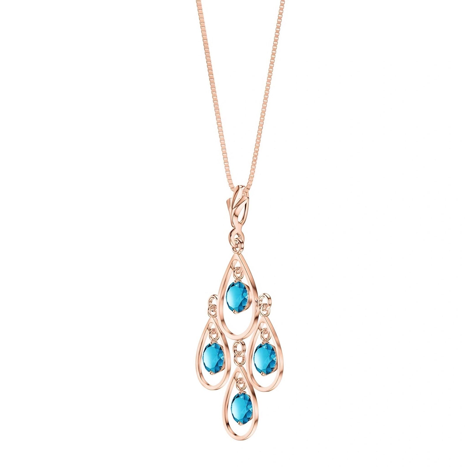 Rose Gold Vintage Necklace Blue Topaz 10K — Elisabetta
