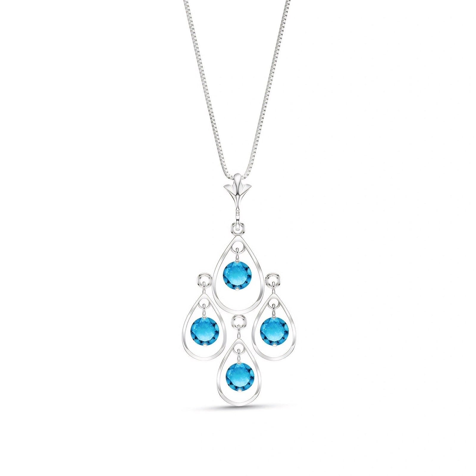 White Gold Vintage Necklace Blue Topaz 10K — Elisabetta
