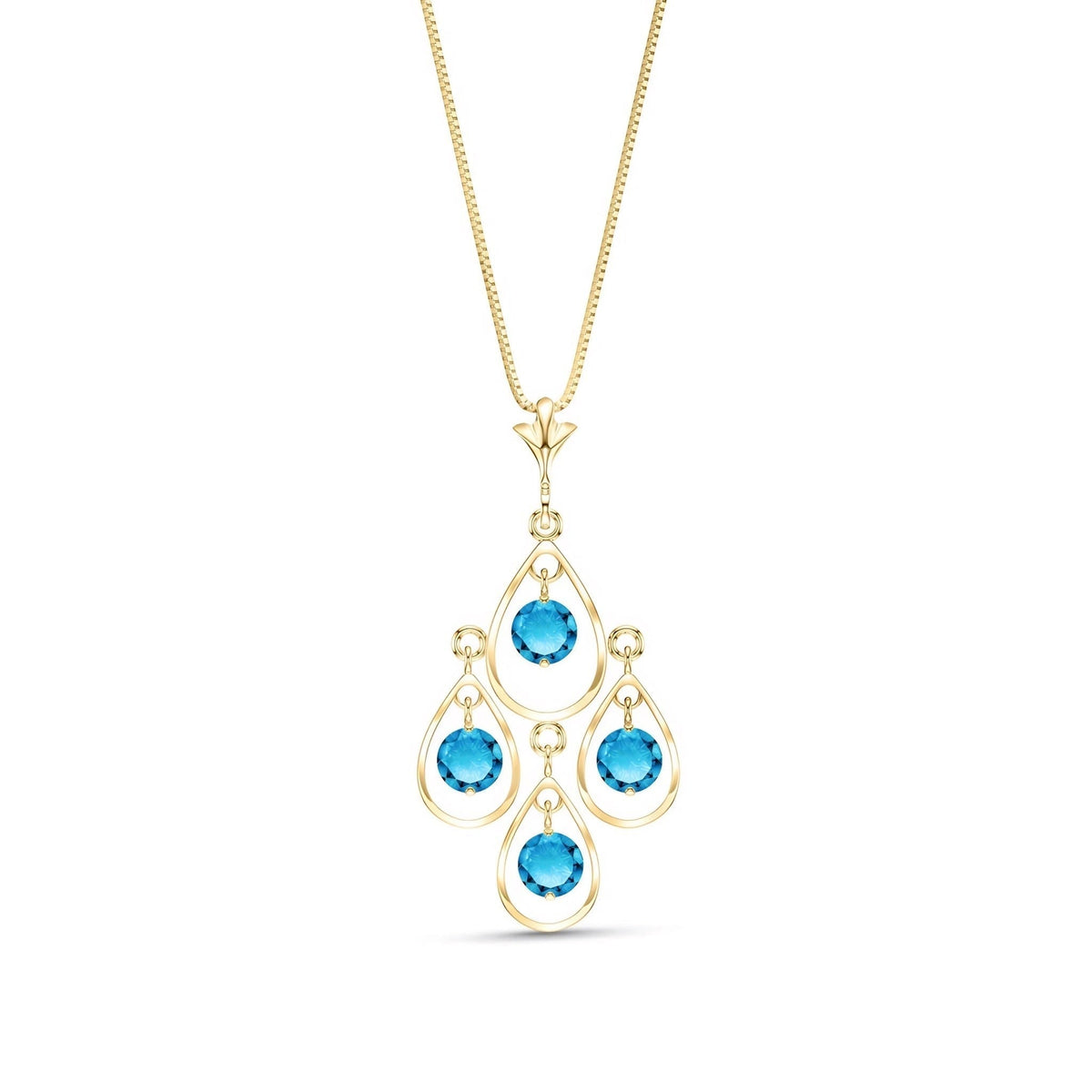 Yellow Gold Vintage Necklace Blue Topaz 10K — Elisabetta