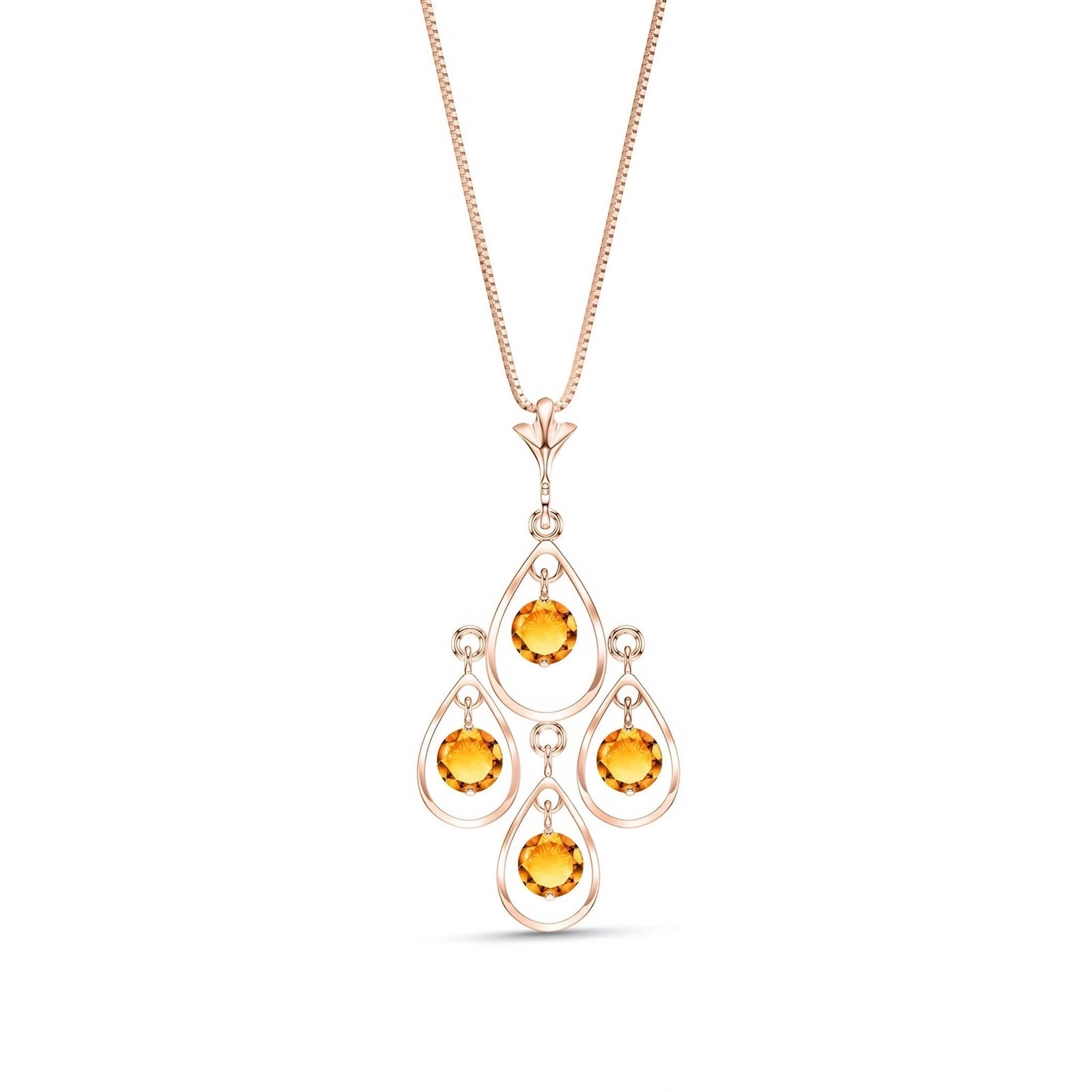 Rose Gold Vintage Necklace Citrine 10K — Elisabetta