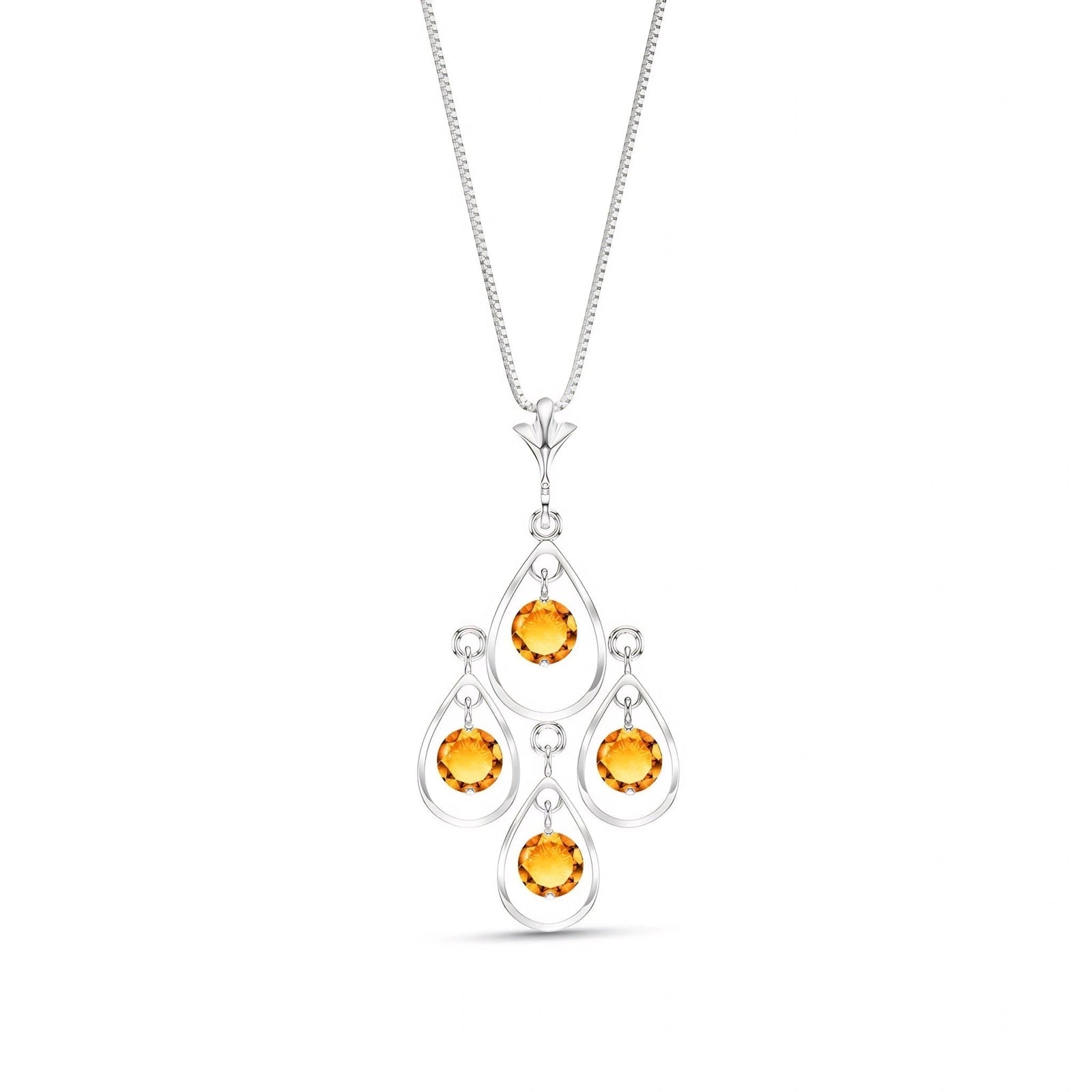 White Gold Vintage Necklace Citrine 10K — Elisabetta