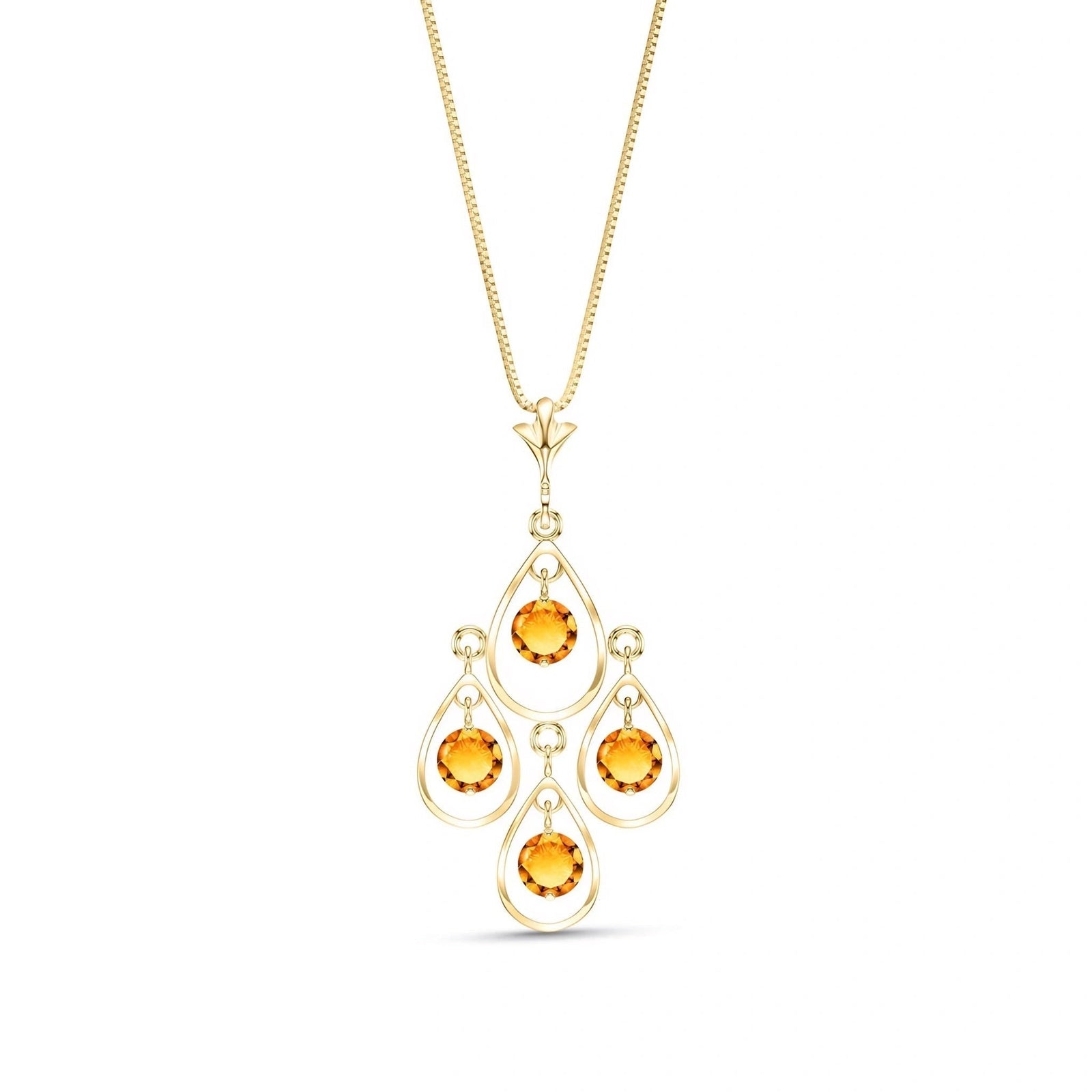 Yellow Gold Vintage Necklace Citrine 10K — Elisabetta