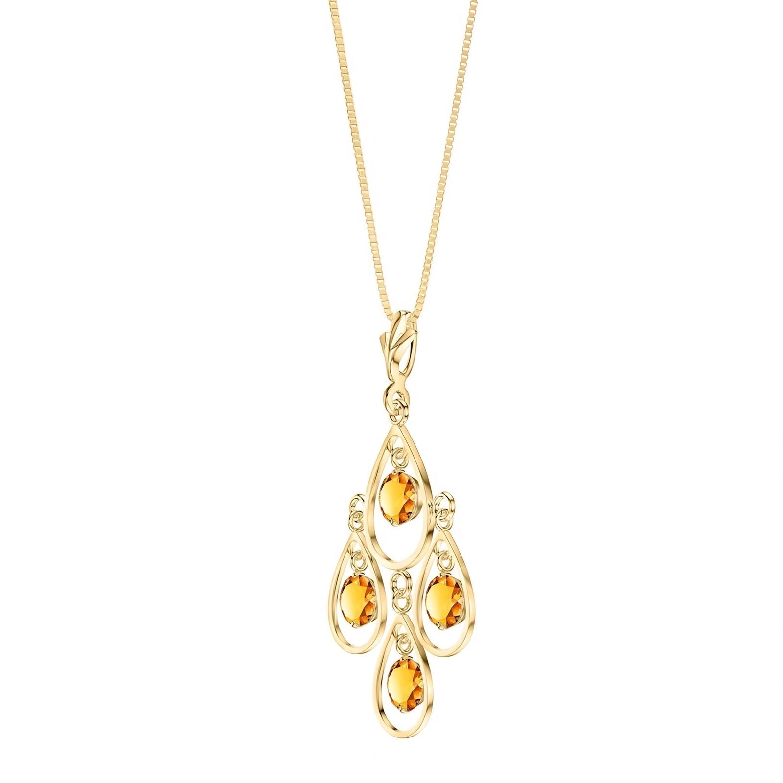 Yellow Gold Vintage Necklace Citrine 10K — Elisabetta