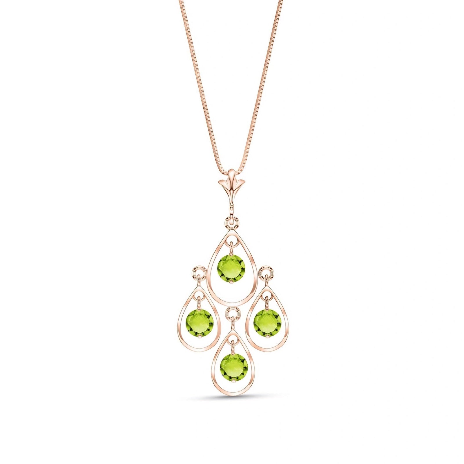 Rose Gold Vintage Necklace Peridot 10K — Elisabetta