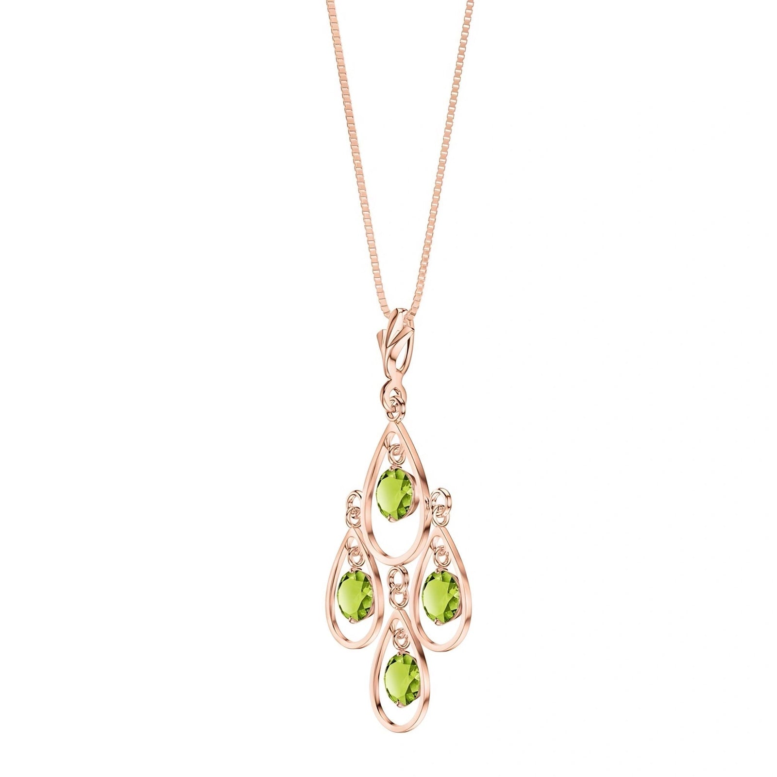 Rose Gold Vintage Necklace Peridot 10K — Elisabetta