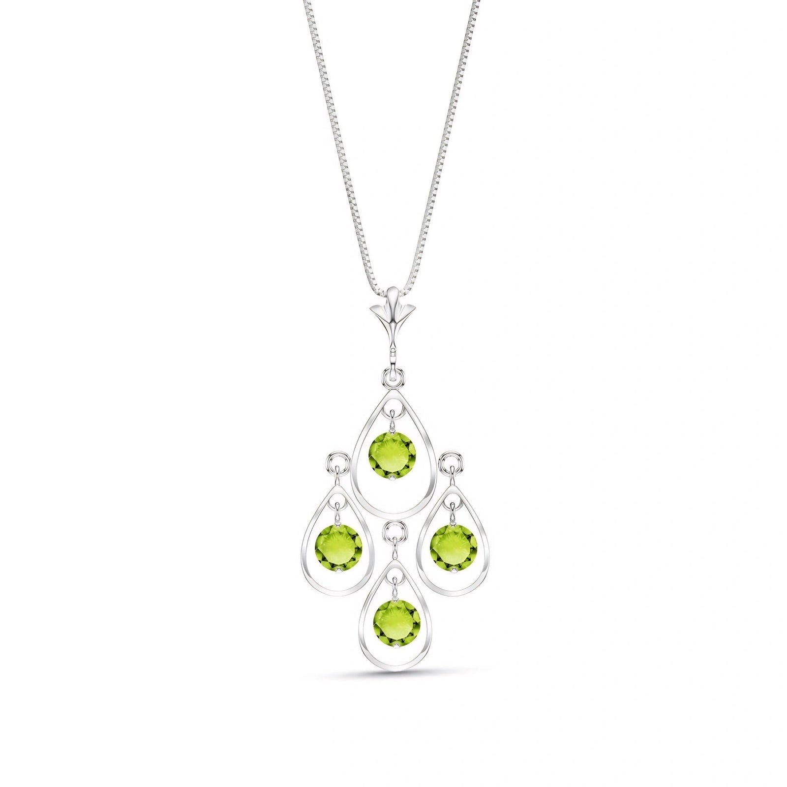 White Gold Vintage Necklace Peridot 10K — Elisabetta