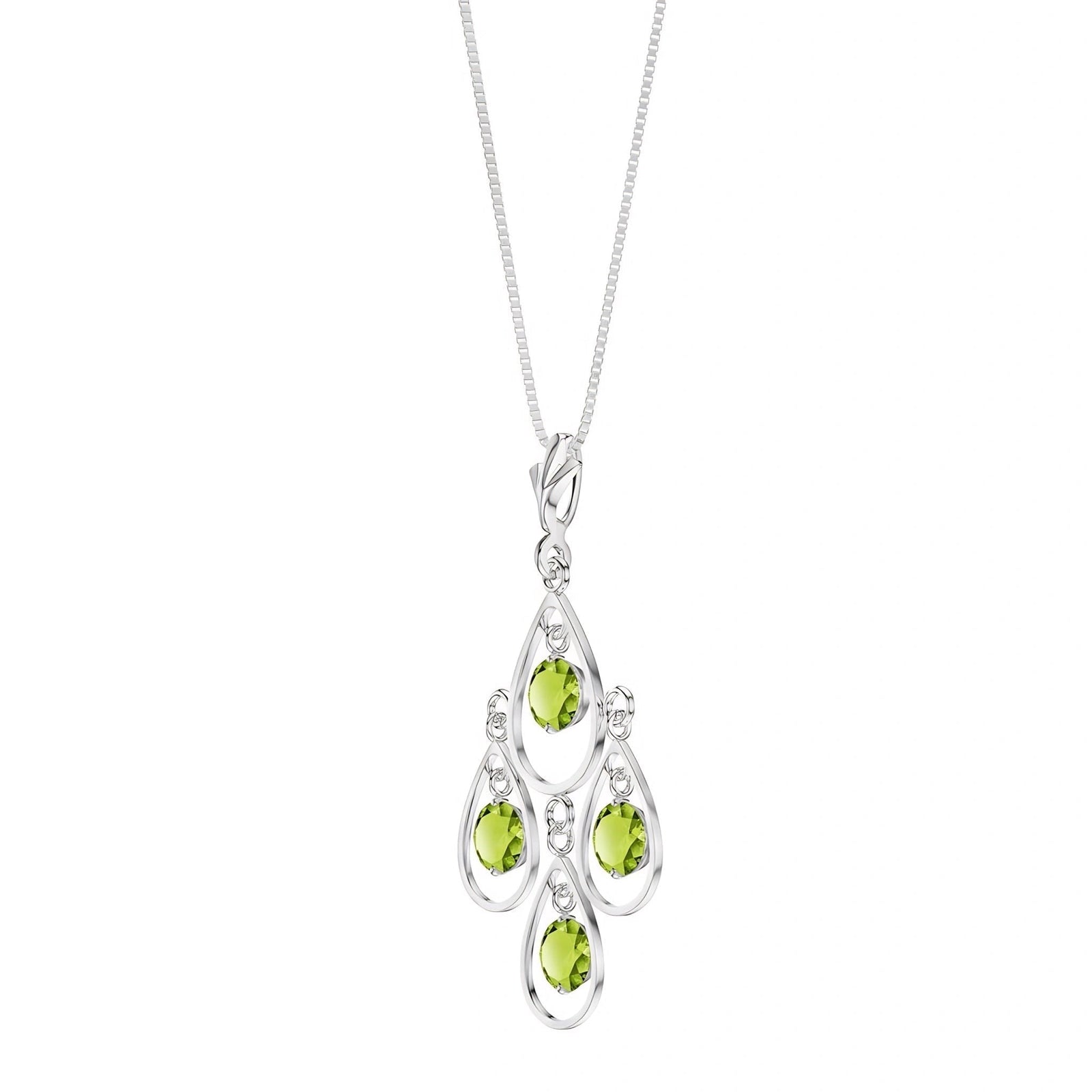 White Gold Vintage Necklace Peridot 10K — Elisabetta