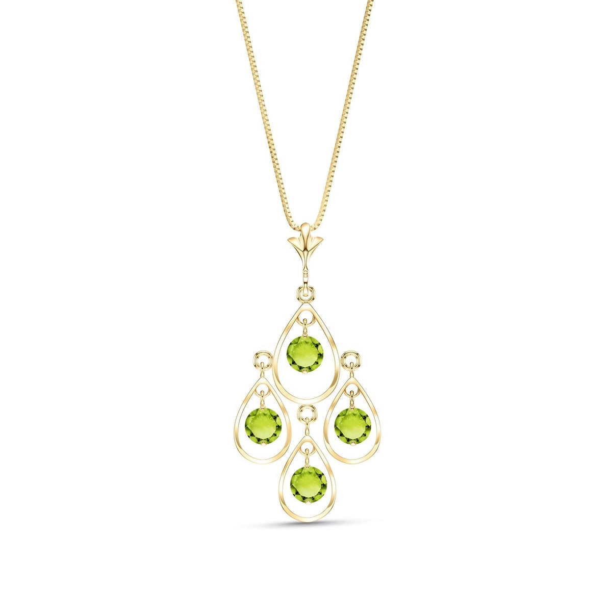 Yellow Gold Vintage Necklace Peridot 10K — Elisabetta