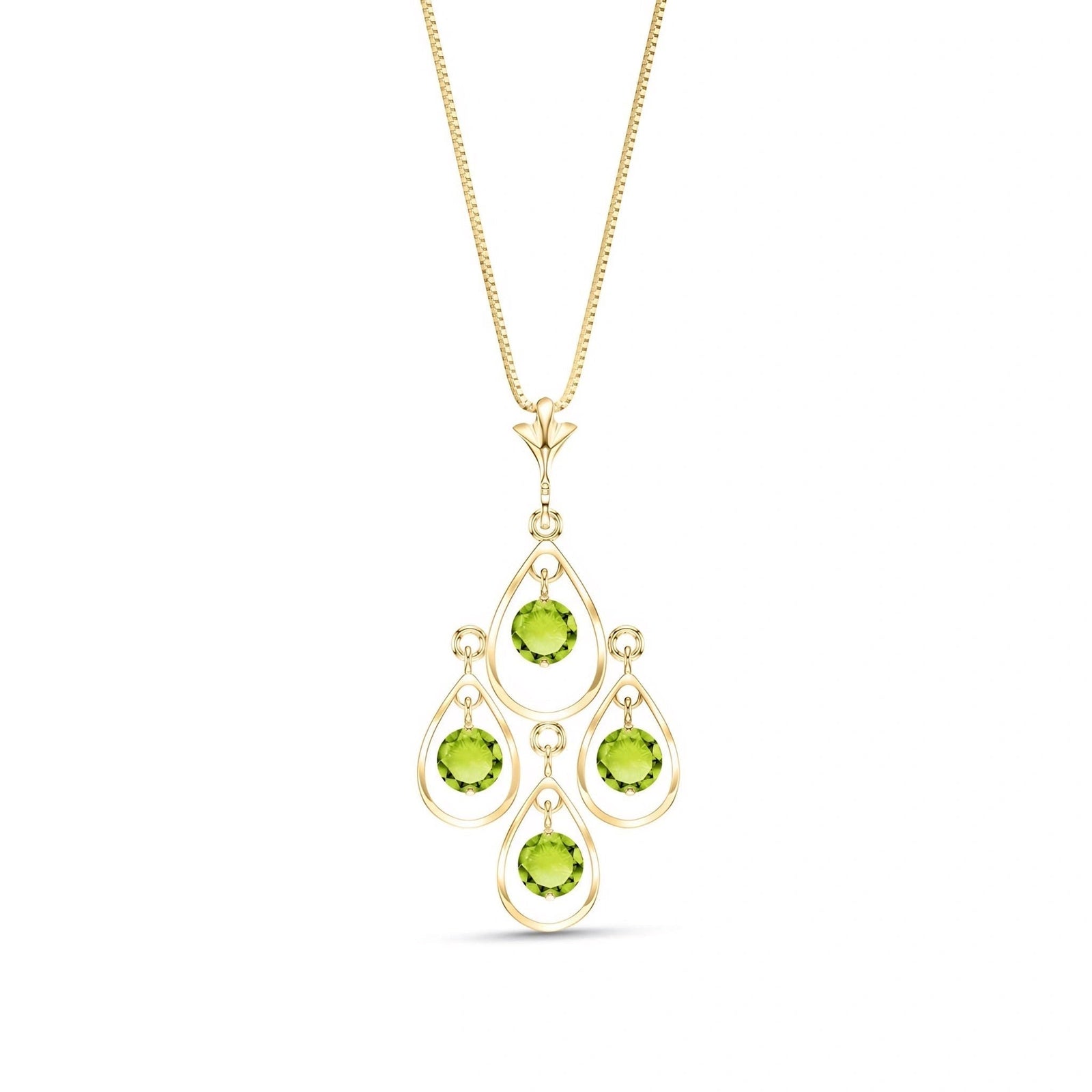 Yellow Gold Vintage Necklace Peridot 10K — Elisabetta