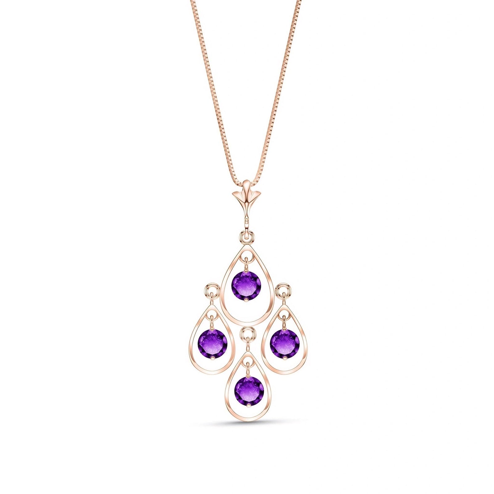 Rose Gold Vintage Necklace Amethyst 10K — Elisabetta