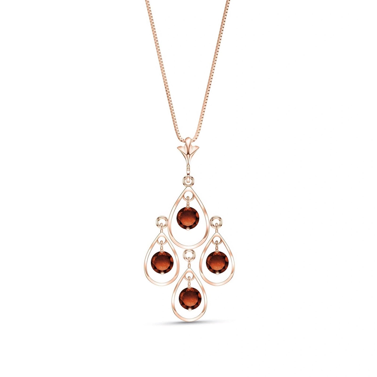 Rose Gold Vintage Necklace Garnet 10K — Elisabetta
