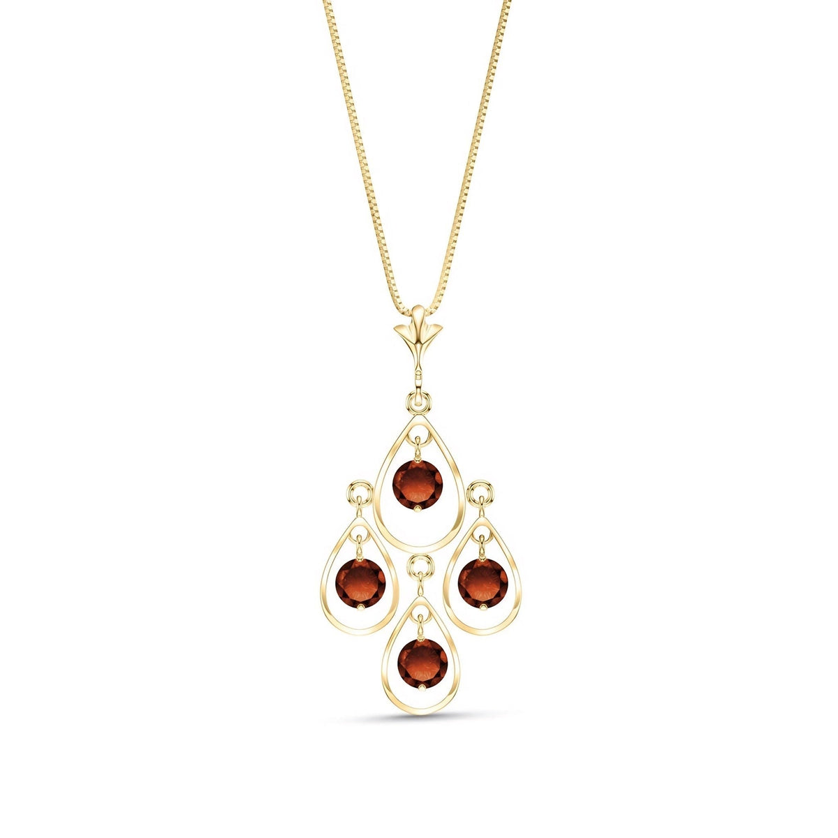 Yellow Gold Vintage Necklace Garnet 10K — Elisabetta