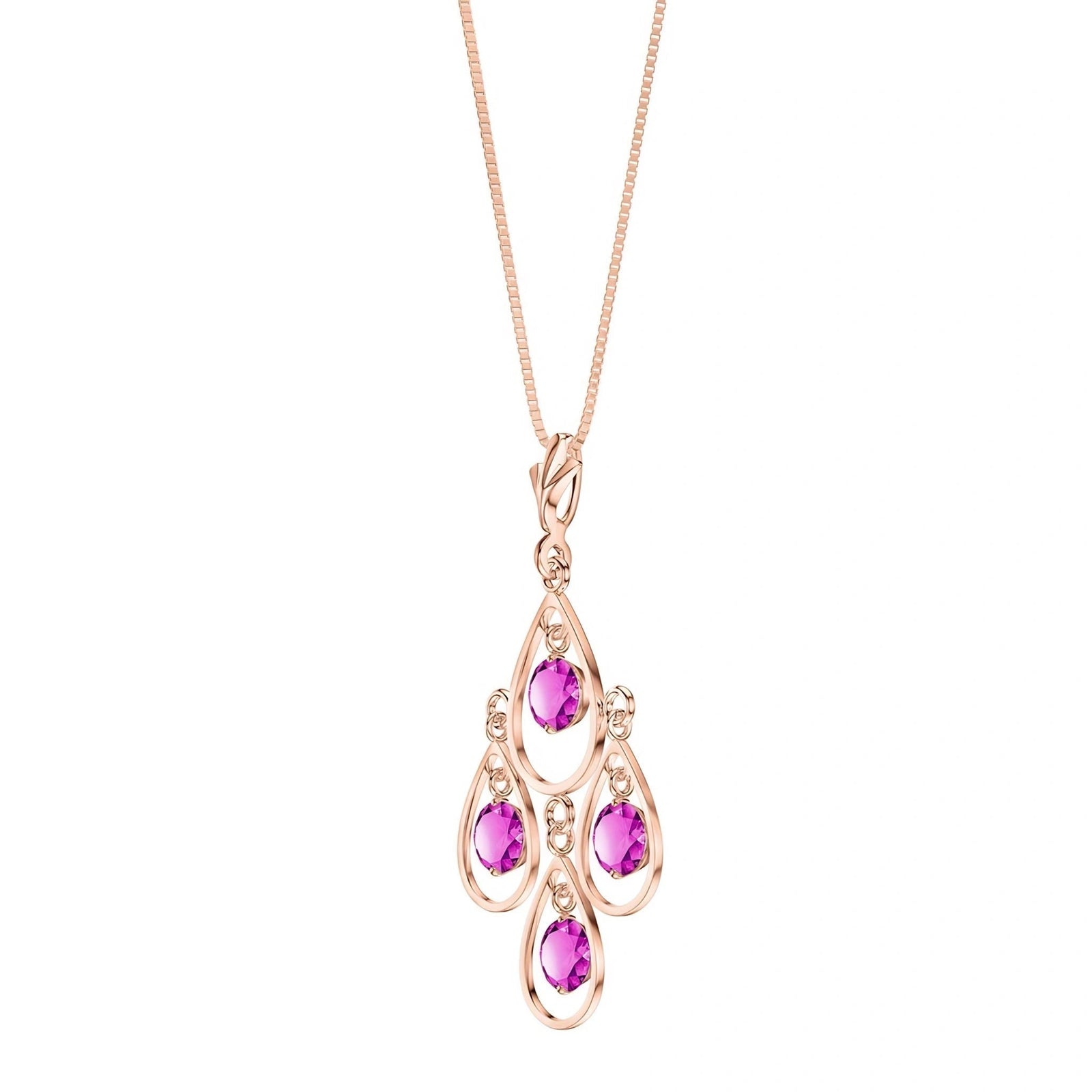 Rose Gold Vintage Necklace Pink Topaz 10K — Elisabetta