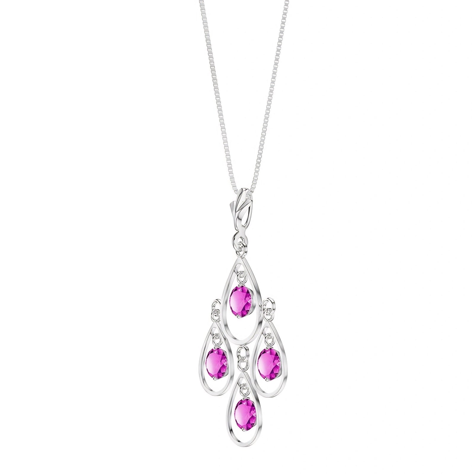White Gold Vintage Necklace Pink Topaz 10K — Elisabetta