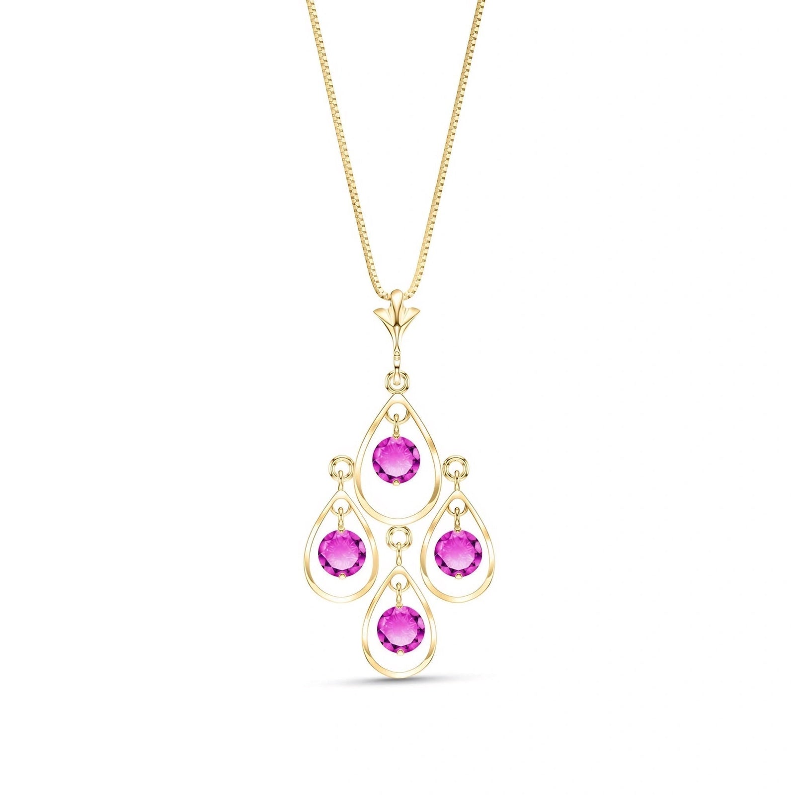 Yellow Gold Vintage Necklace Pink Topaz 10K — Elisabetta