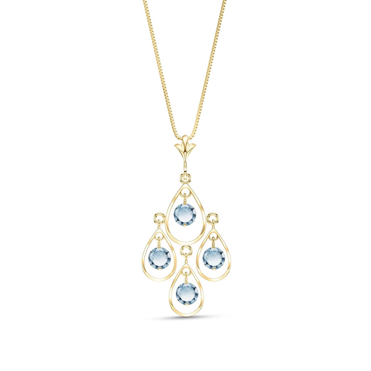 Yellow Gold Vintage Necklace Aquamarine 10K — Elisabetta