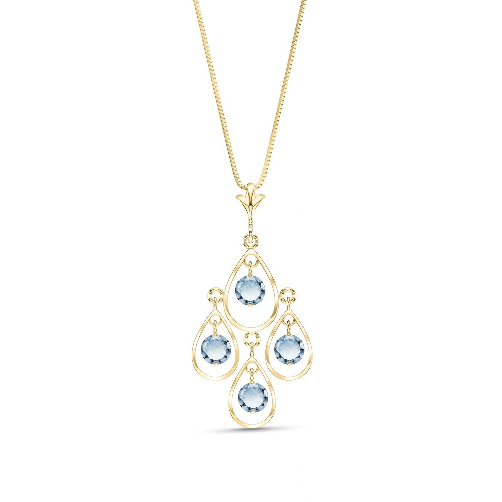 Yellow Gold Vintage Necklace Aquamarine 10K — Elisabetta