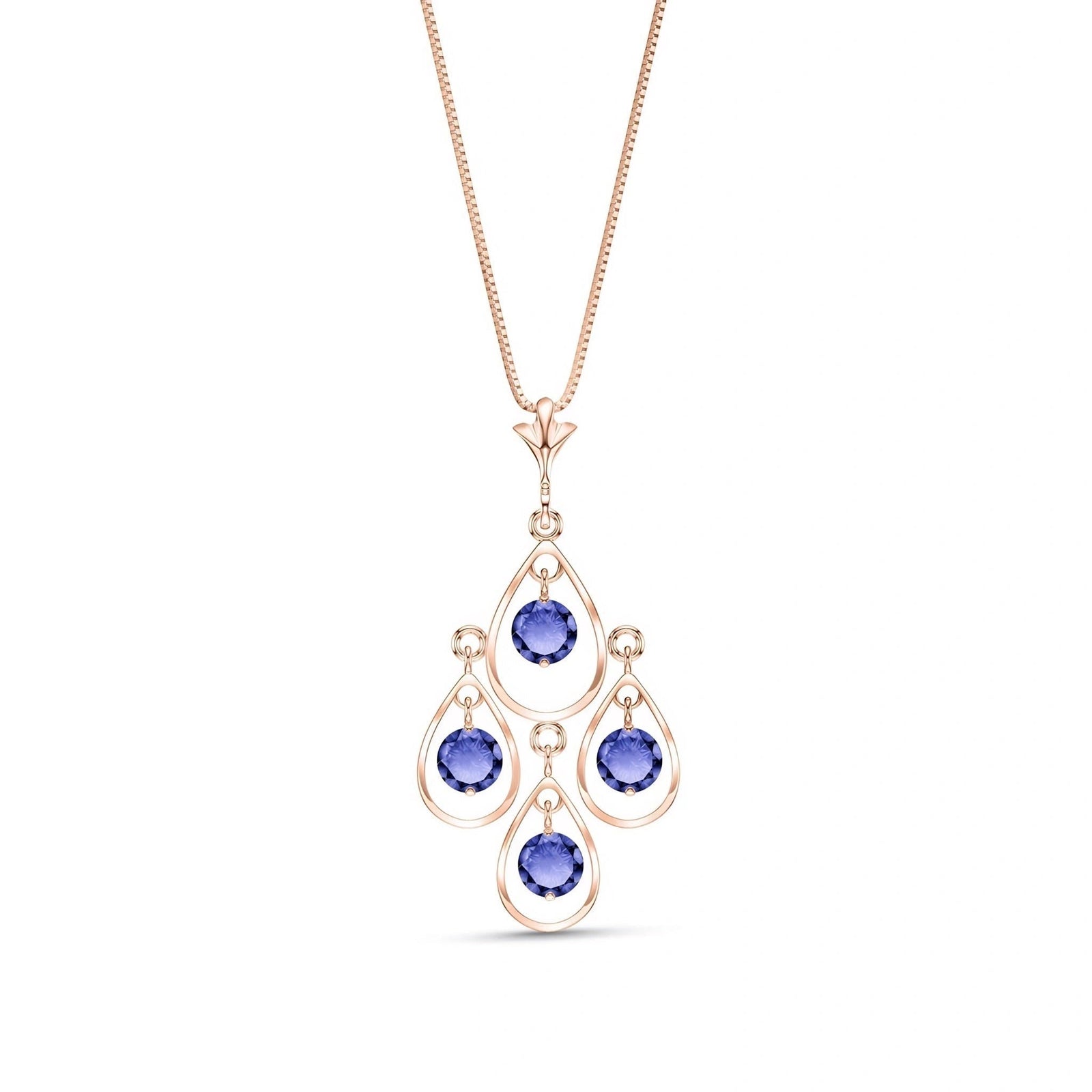 Rose Gold Vintage Necklace Tanzanite 10K — Elisabetta