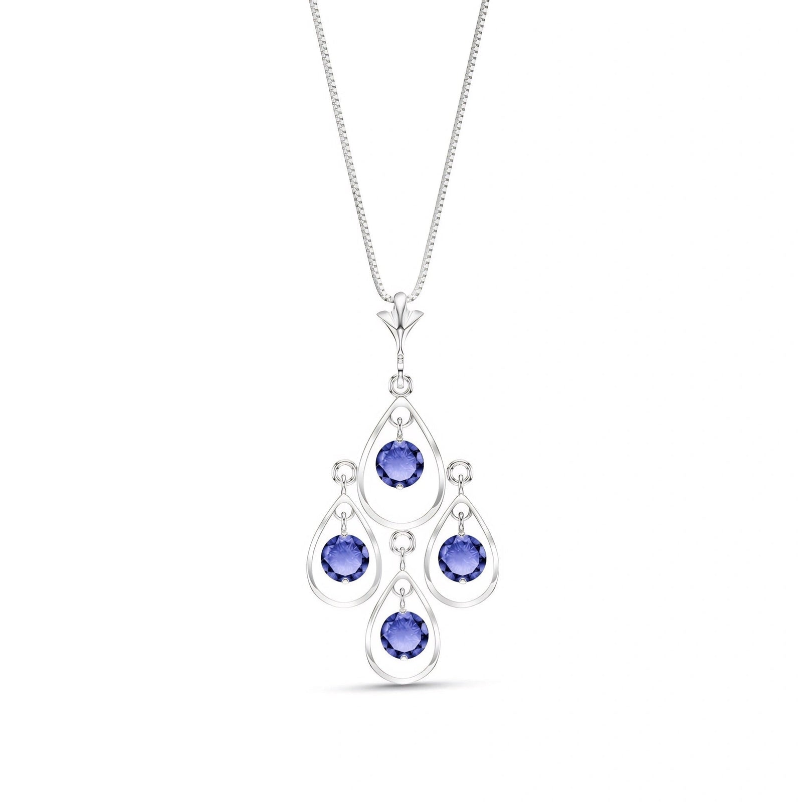 White Gold Vintage Necklace Tanzanite 10K — Elisabetta