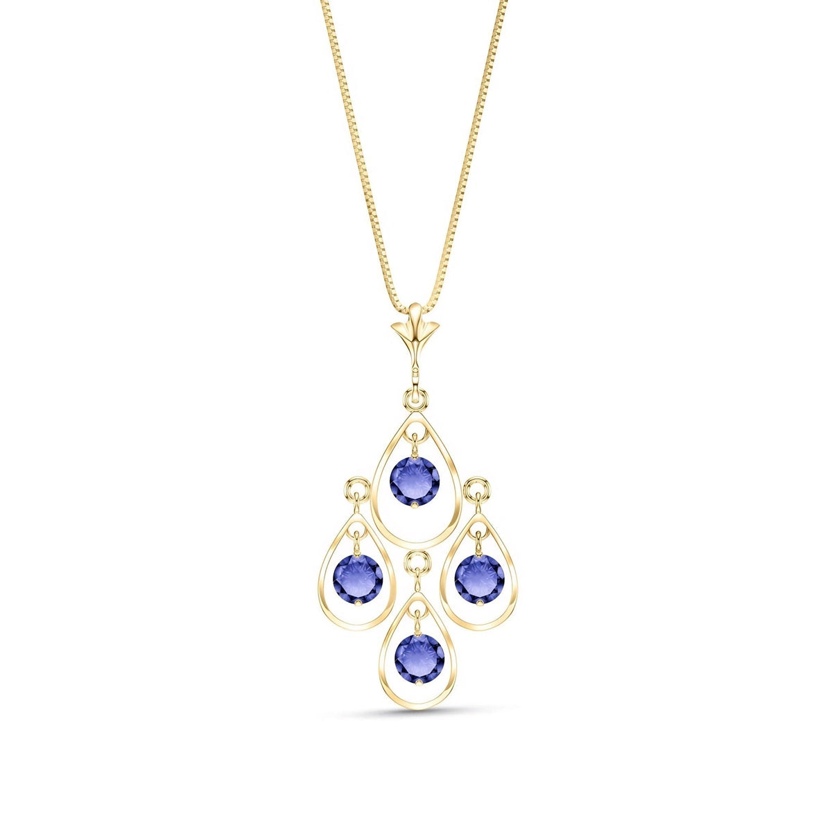 Yellow Gold Vintage Necklace Tanzanite 10K — Elisabetta