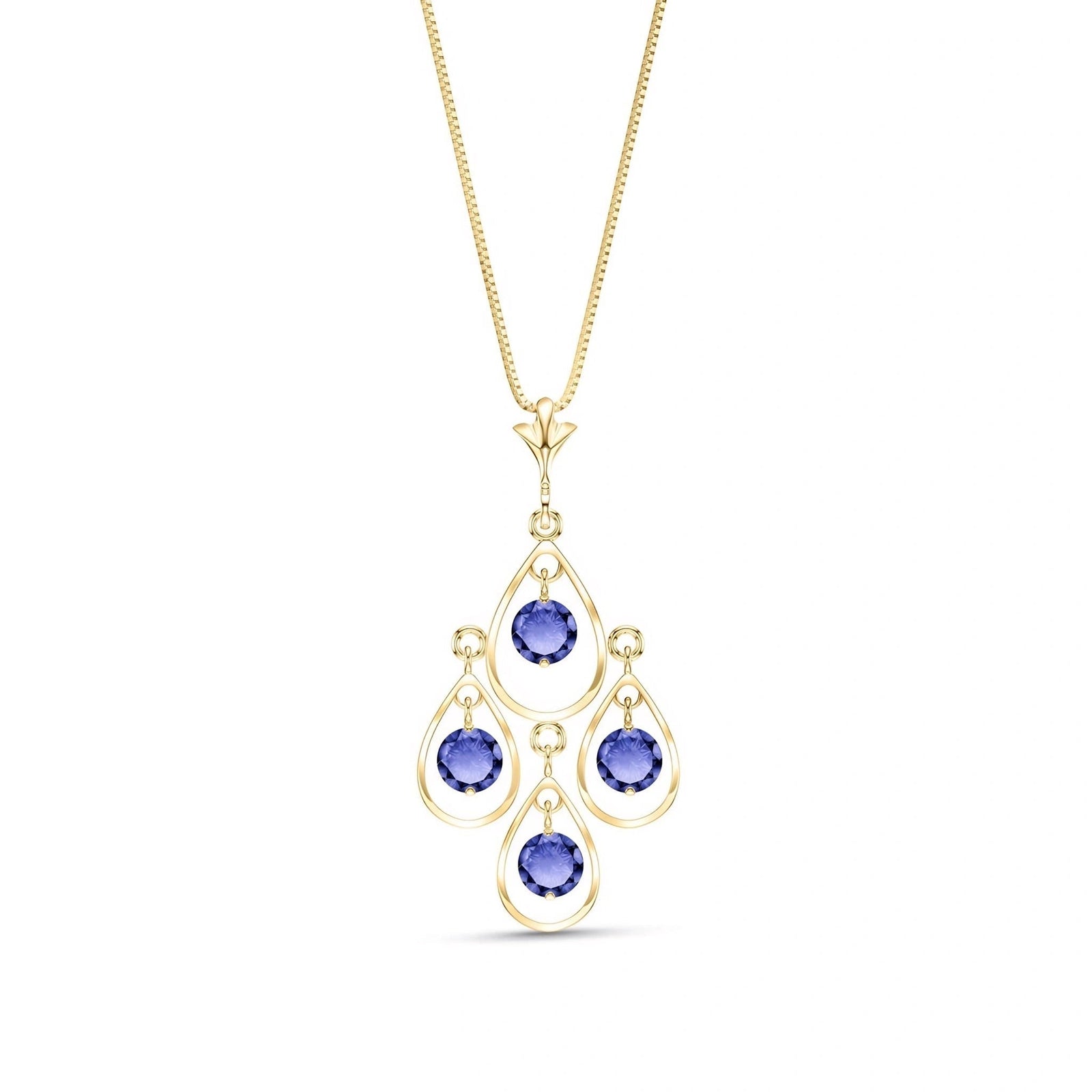 Yellow Gold Vintage Necklace Tanzanite 10K — Elisabetta