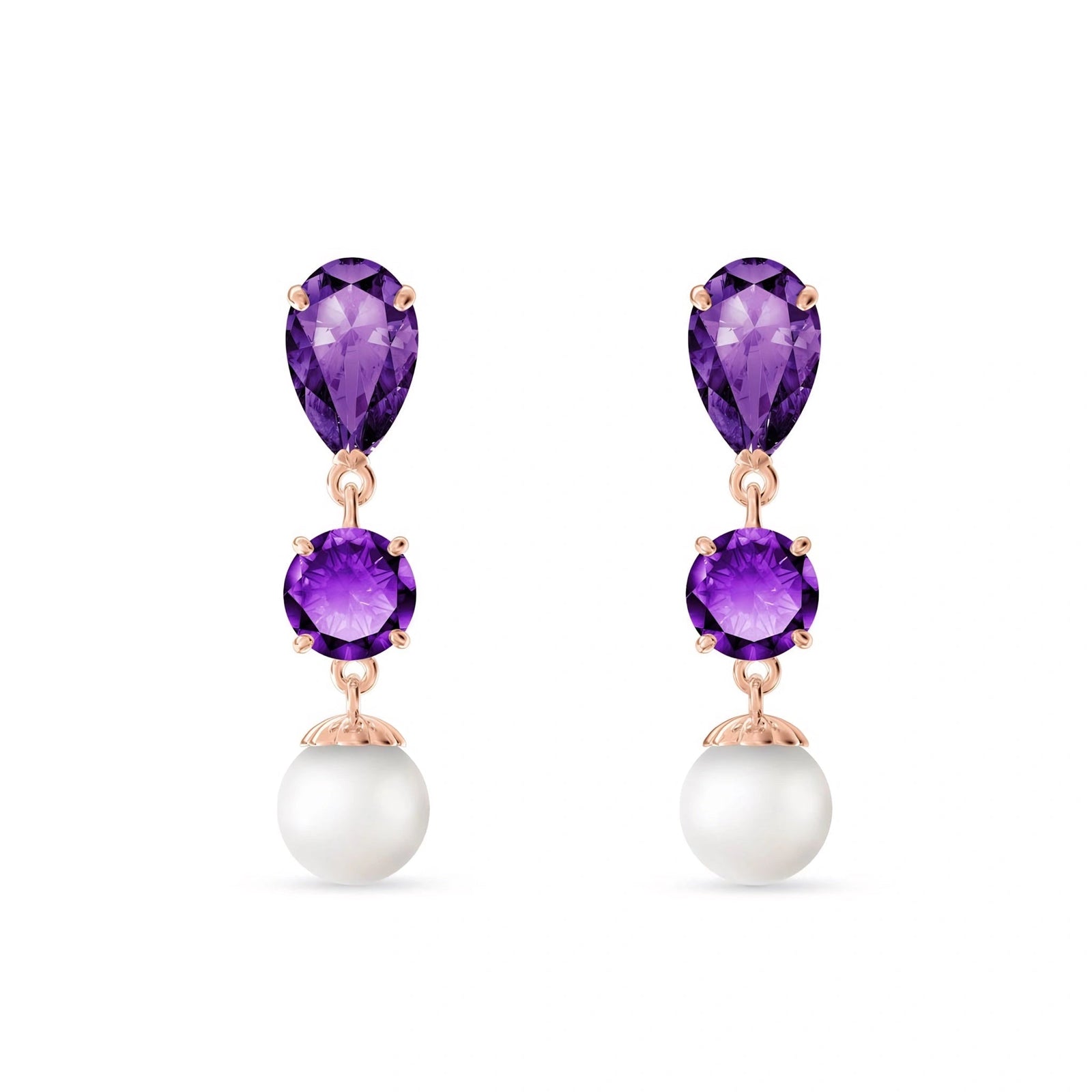 Rose Gold Pearl & Amethyst — Mariacaterina
