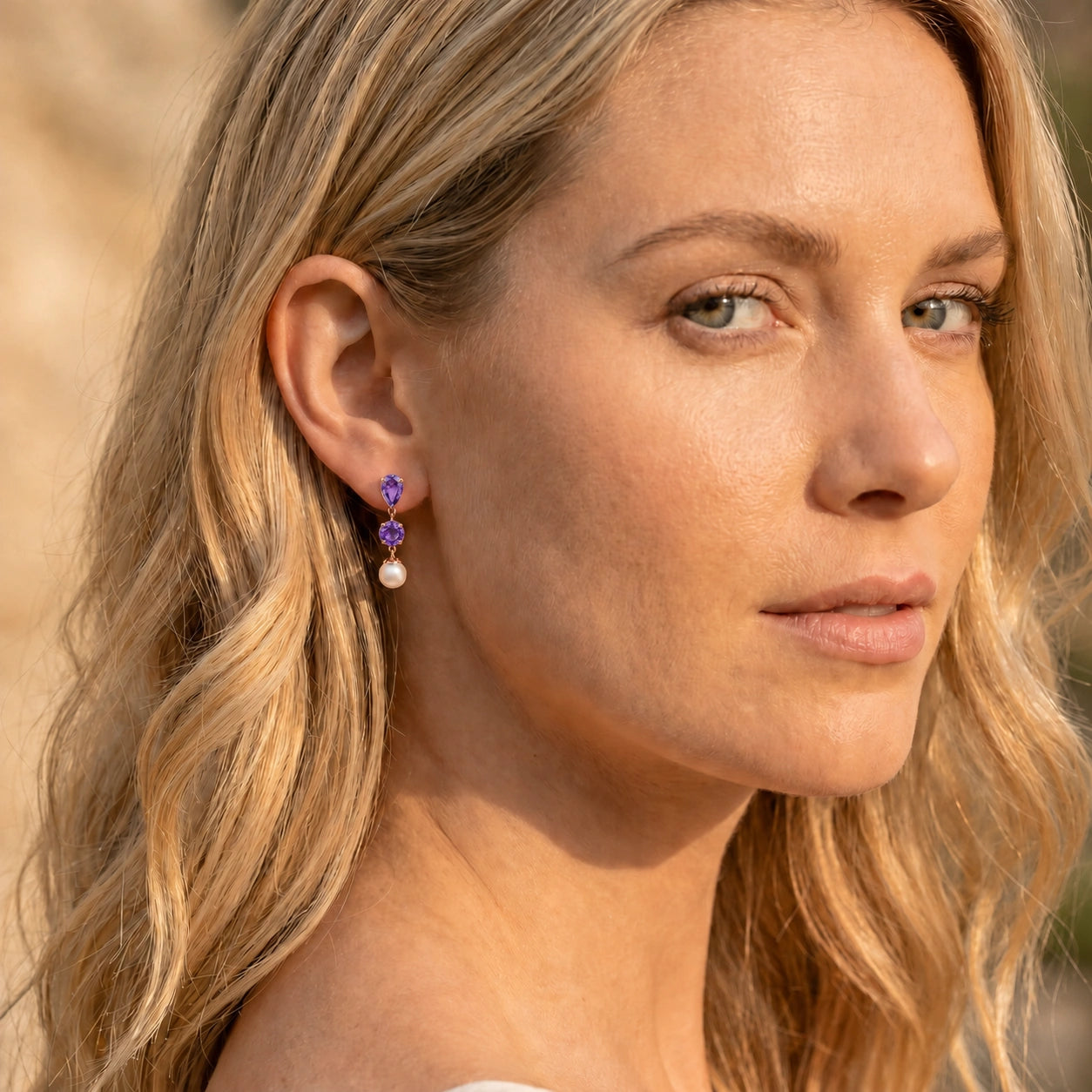 Rose Gold Pearl & Amethyst — Mariacaterina