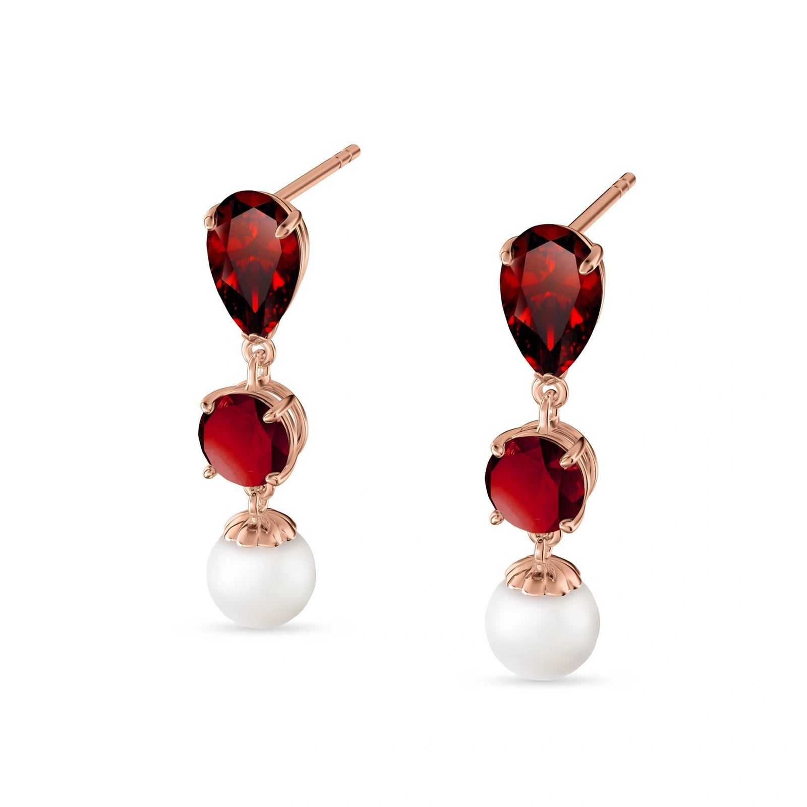 Rose Gold Pearl & Garnet — Mariacaterina