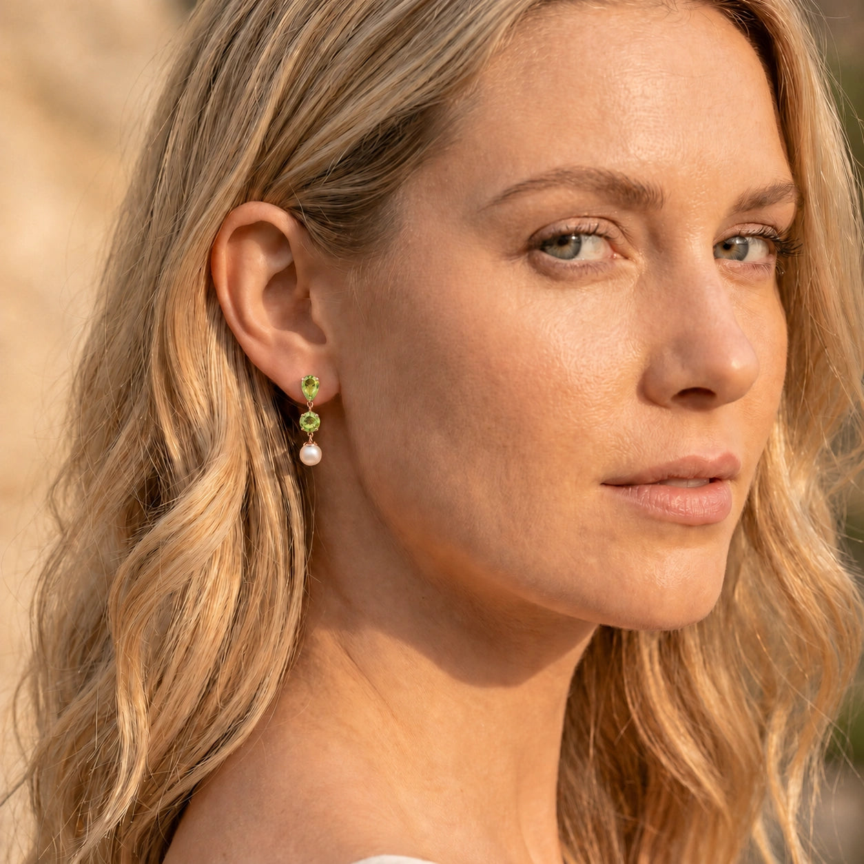 Rose Gold Pearl & Peridot — Mariacaterina