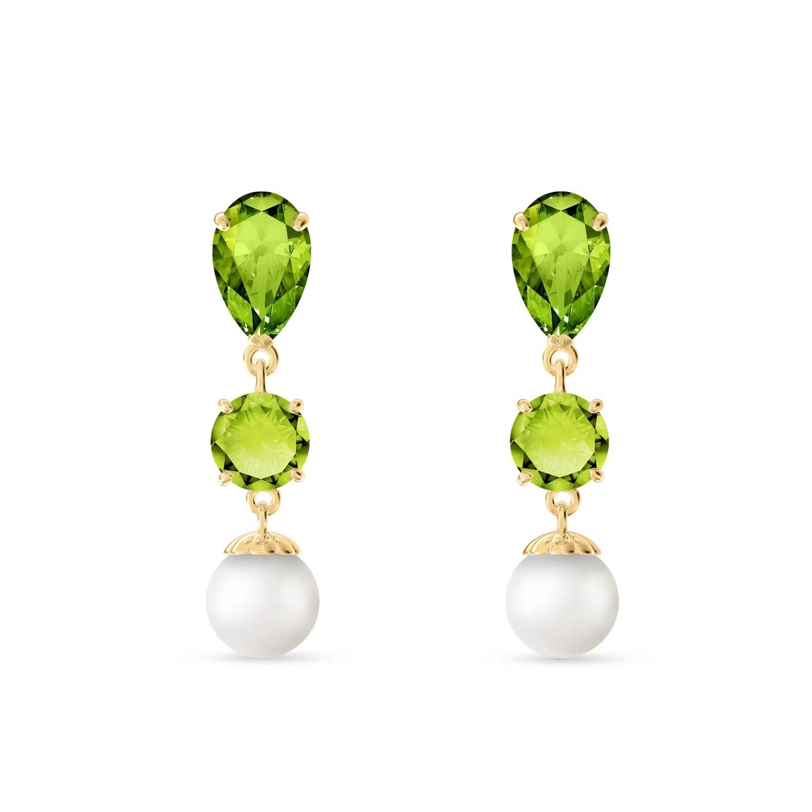 Yellow Gold Pearl & Peridot — Mariacaterina