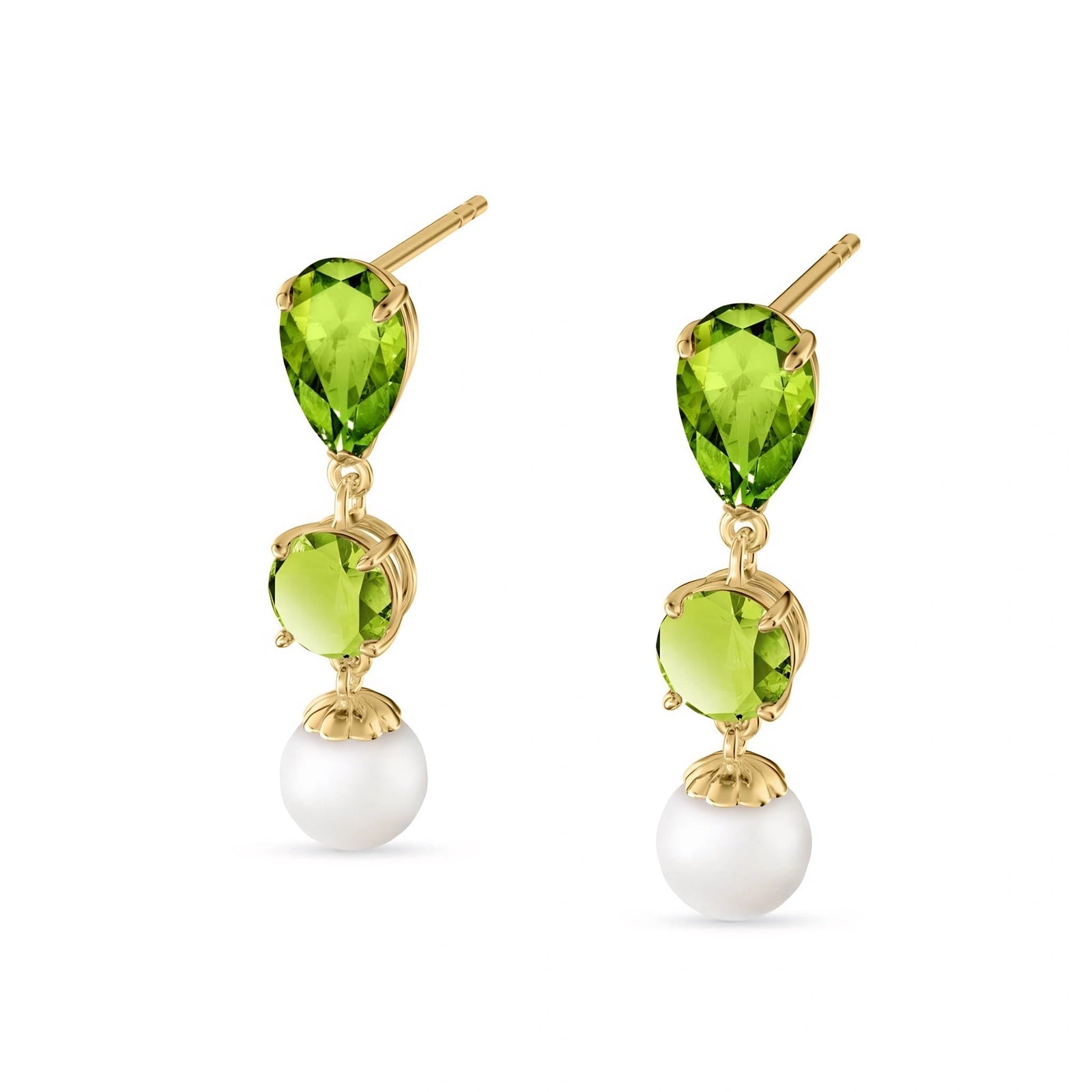 Yellow Gold Pearl & Peridot — Mariacaterina