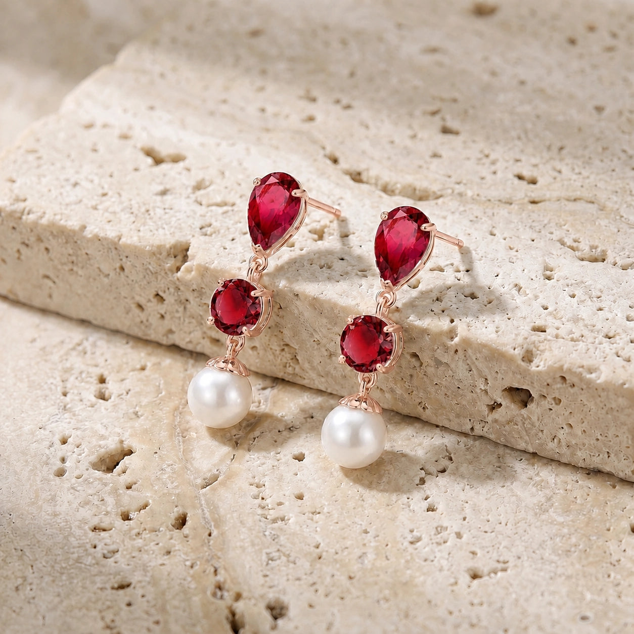 Rose Gold Pearl & Ruby — Mariacaterina