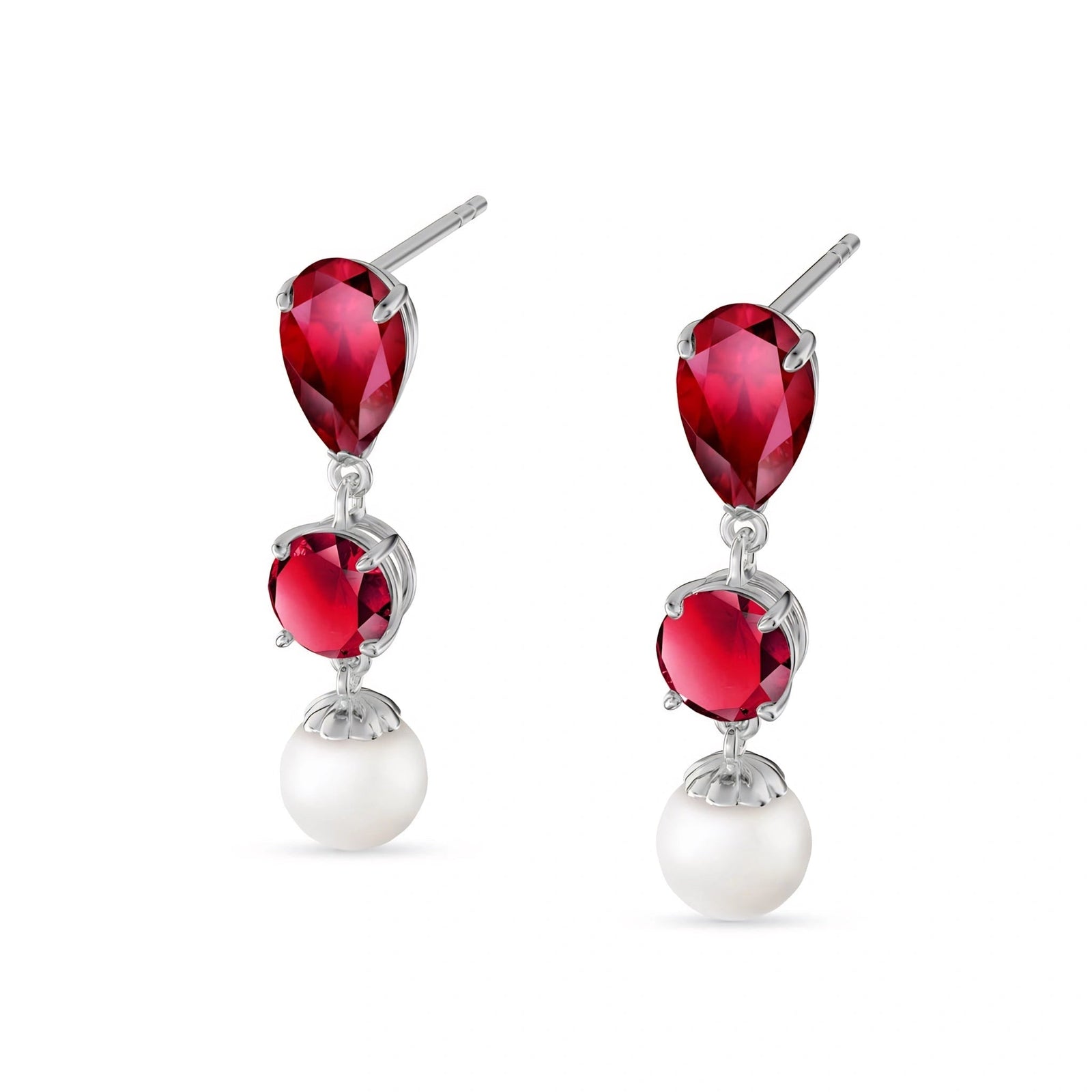 White Gold Pearl & Ruby — Mariacaterina