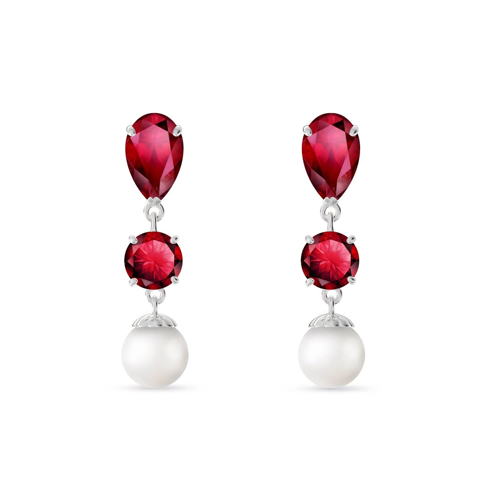 White Gold Pearl & Ruby — Mariacaterina