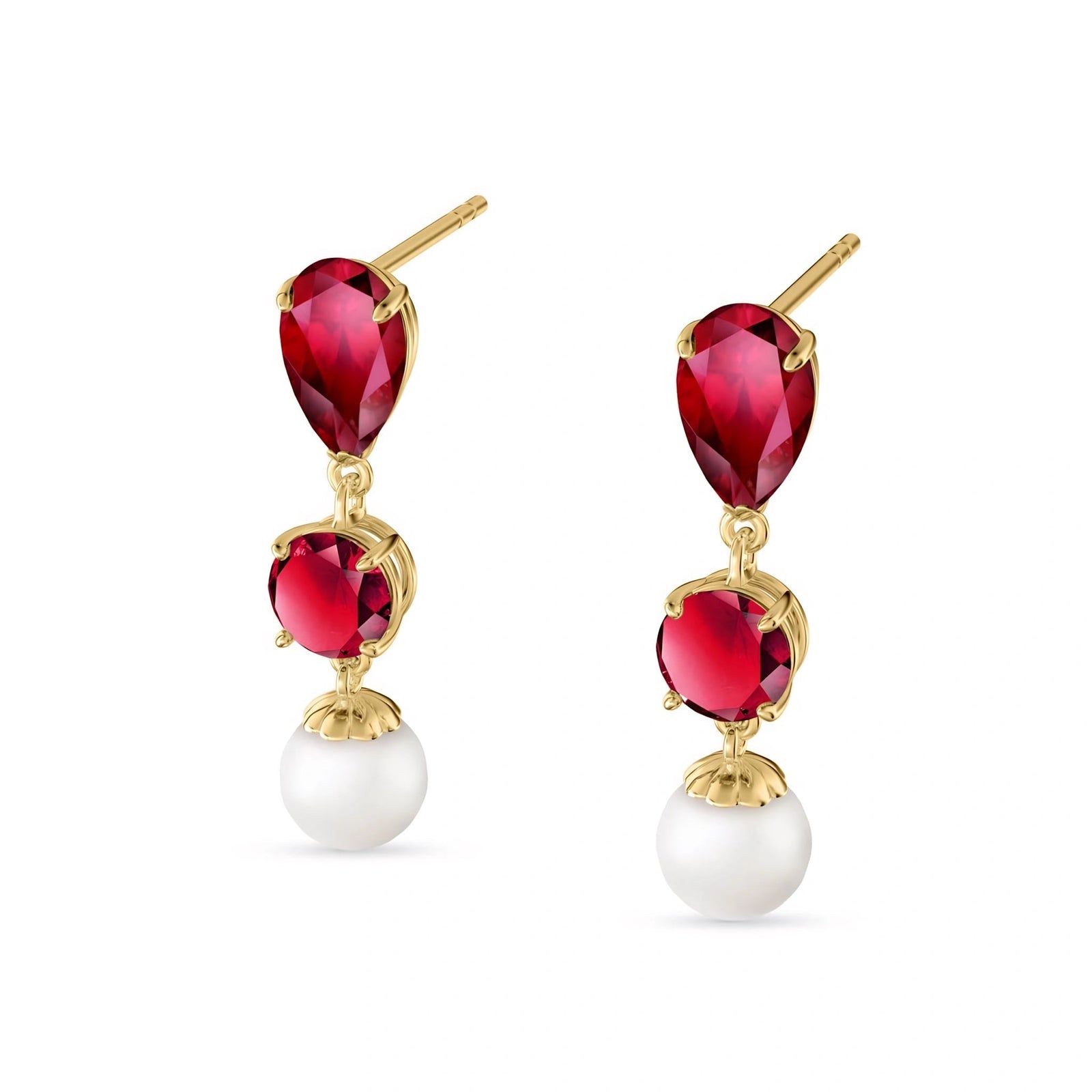 Yellow Gold Pearl & Ruby — Mariacaterina