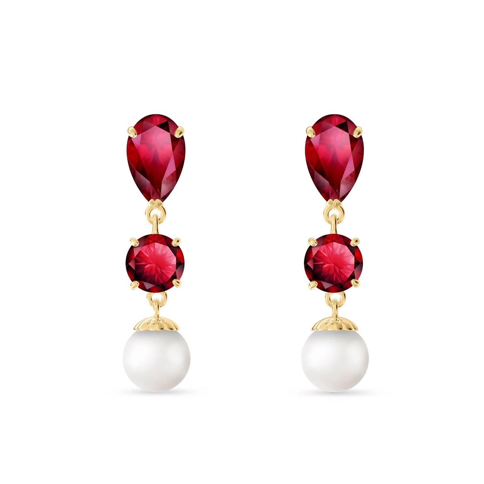 Yellow Gold Pearl & Ruby — Mariacaterina