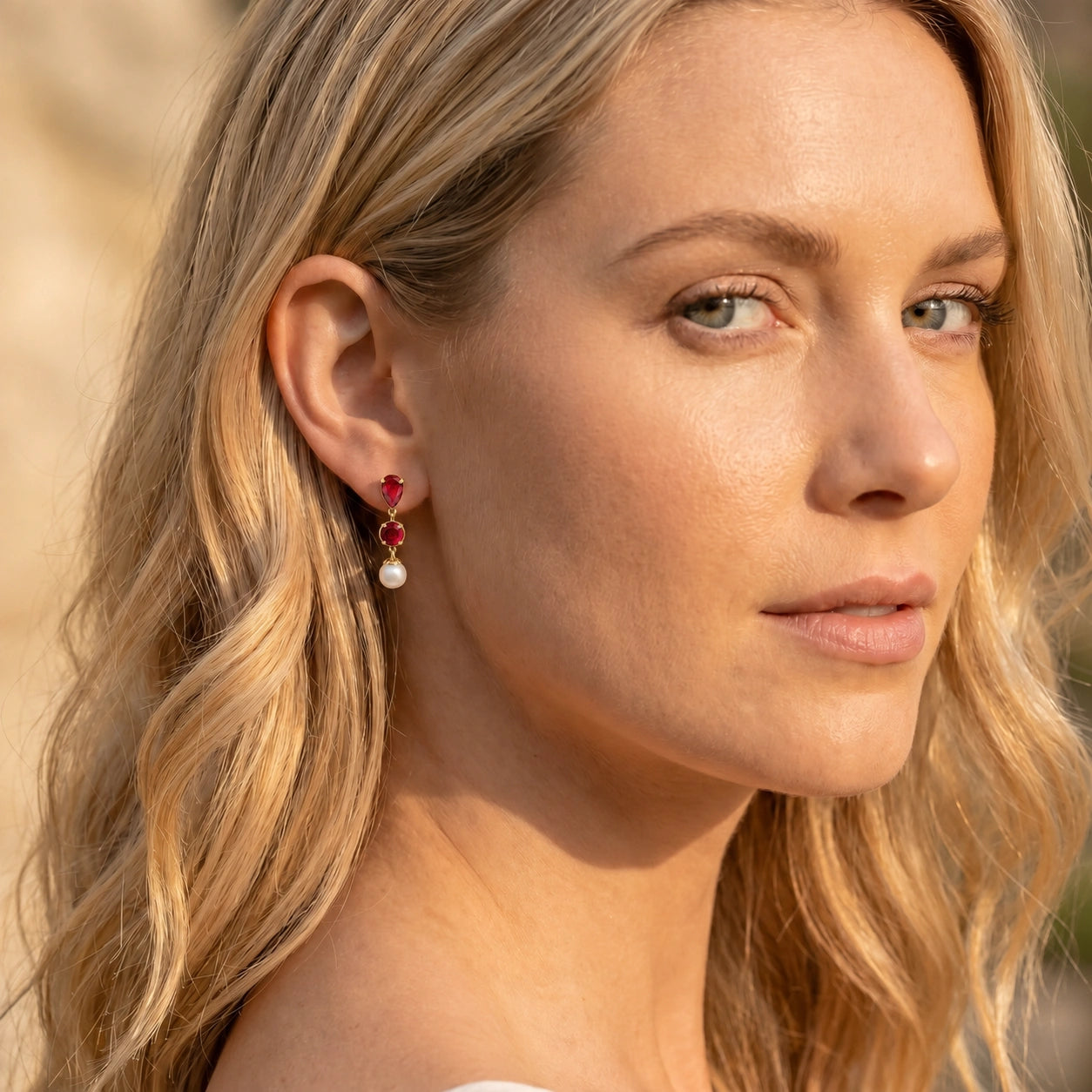 Yellow Gold Pearl & Ruby — Mariacaterina