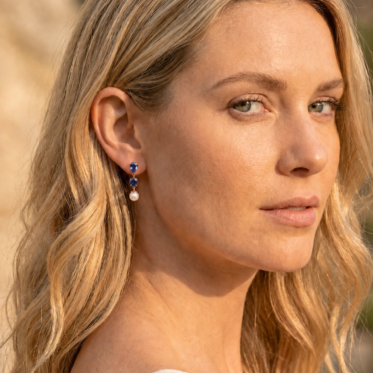 Rose Gold Pearl & Sapphire — Mariacaterina