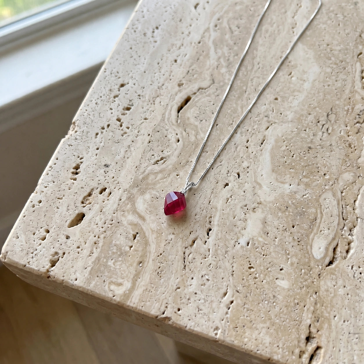 White Gold Ruby & Diamond — Malia