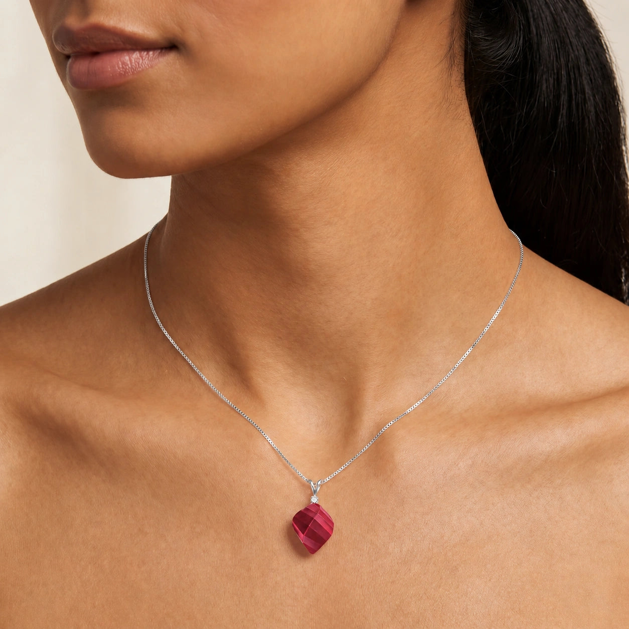White Gold Ruby & Diamond — Malia