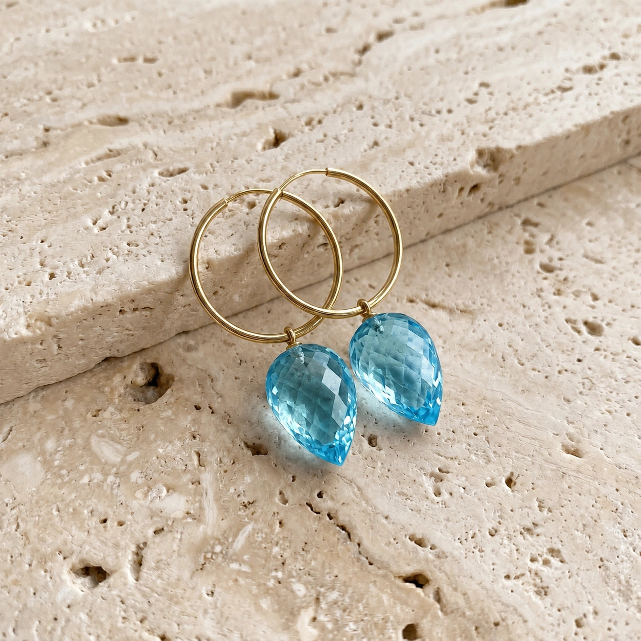 Yellow Gold Blue Topaz — Mariaelsa